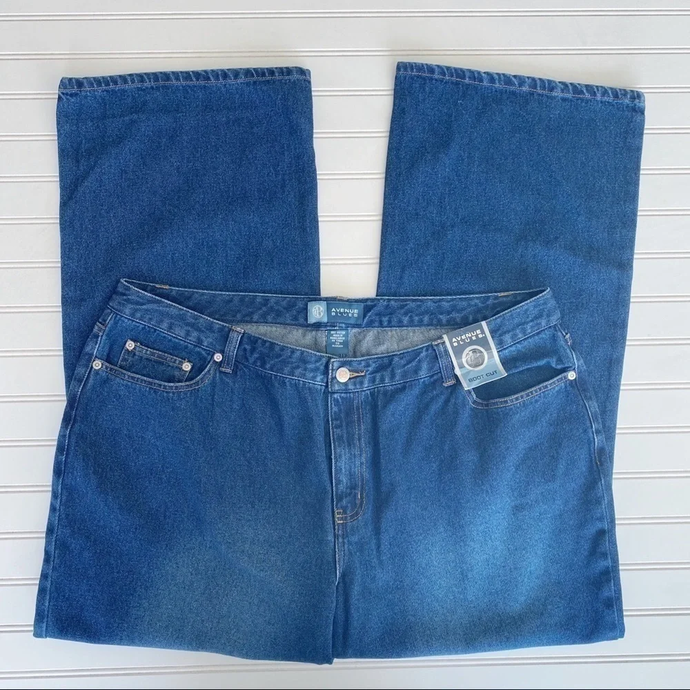 Avenue Blues Boot Cut Jeans Size 20 Average Blue High Rise 100% Cotton Denim - Picture 2 of 11